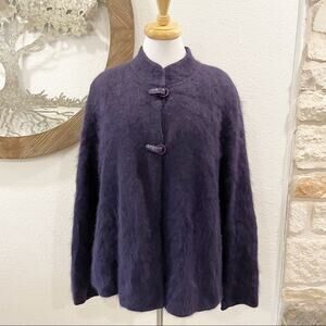 Vintage Venesha Angora Sweater Jacket Purple Large